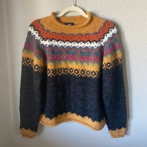 Planet Earth Hand Loomed Sz S Women’s Fair Isle Sweater Multicolor.
